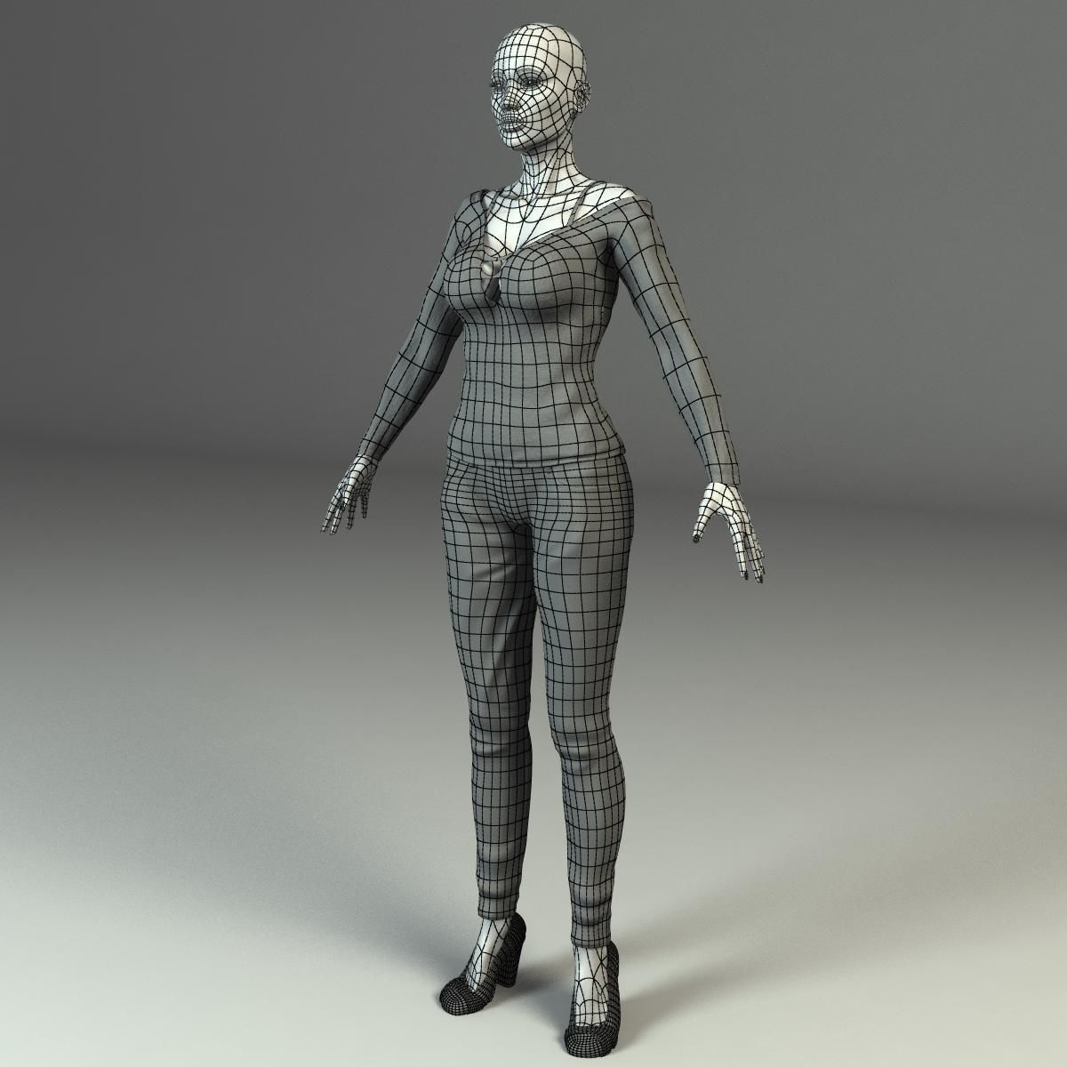 Karina Female Character Low-poly 3D model_25