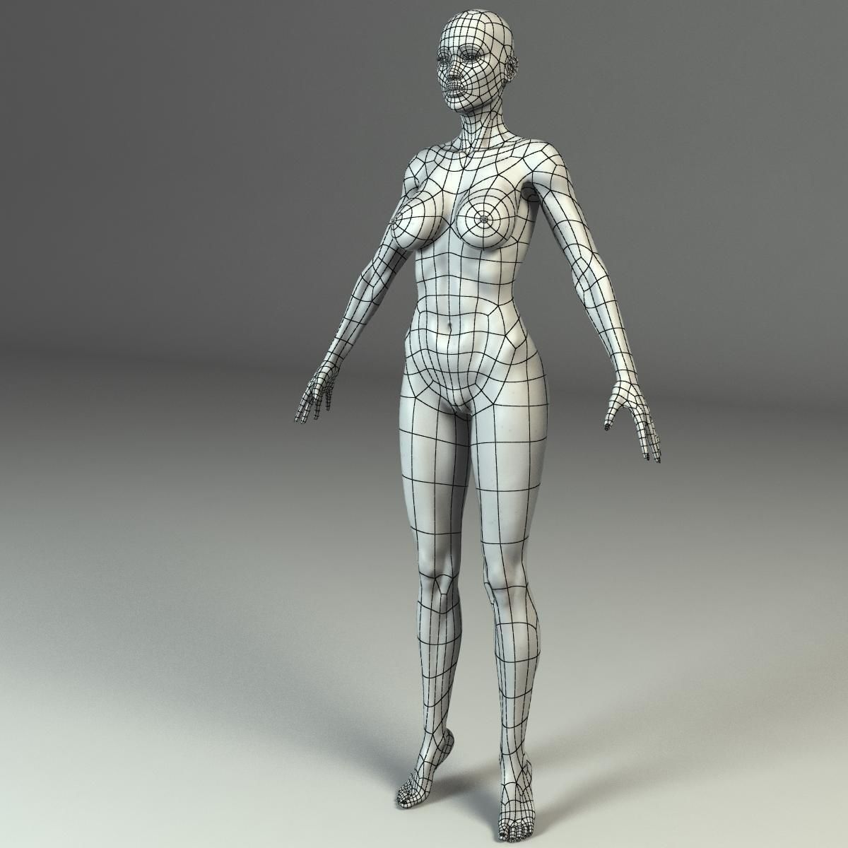 Karina Female Character Low-poly 3D model_23