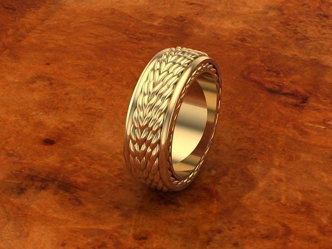 David yurman man ring style streamline 3 row 3D print model