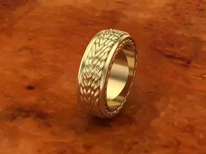 David yurman man ring style streamline 3 row 3D print model