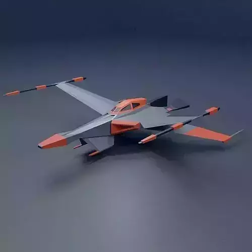 Areos lowpoly spaceship concept Low-poly 3D model