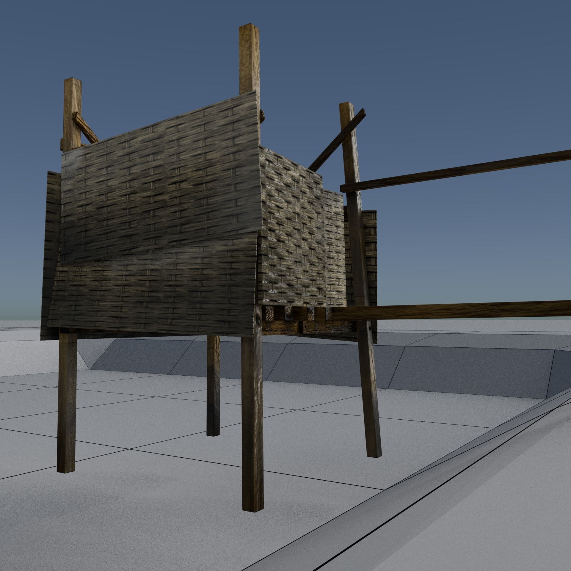 Old Style Traditional Toilet  Low-poly 3D model_2