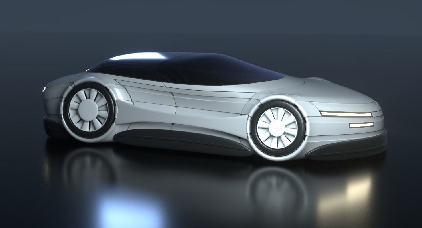 Futuristic Car 21 3D model_2
