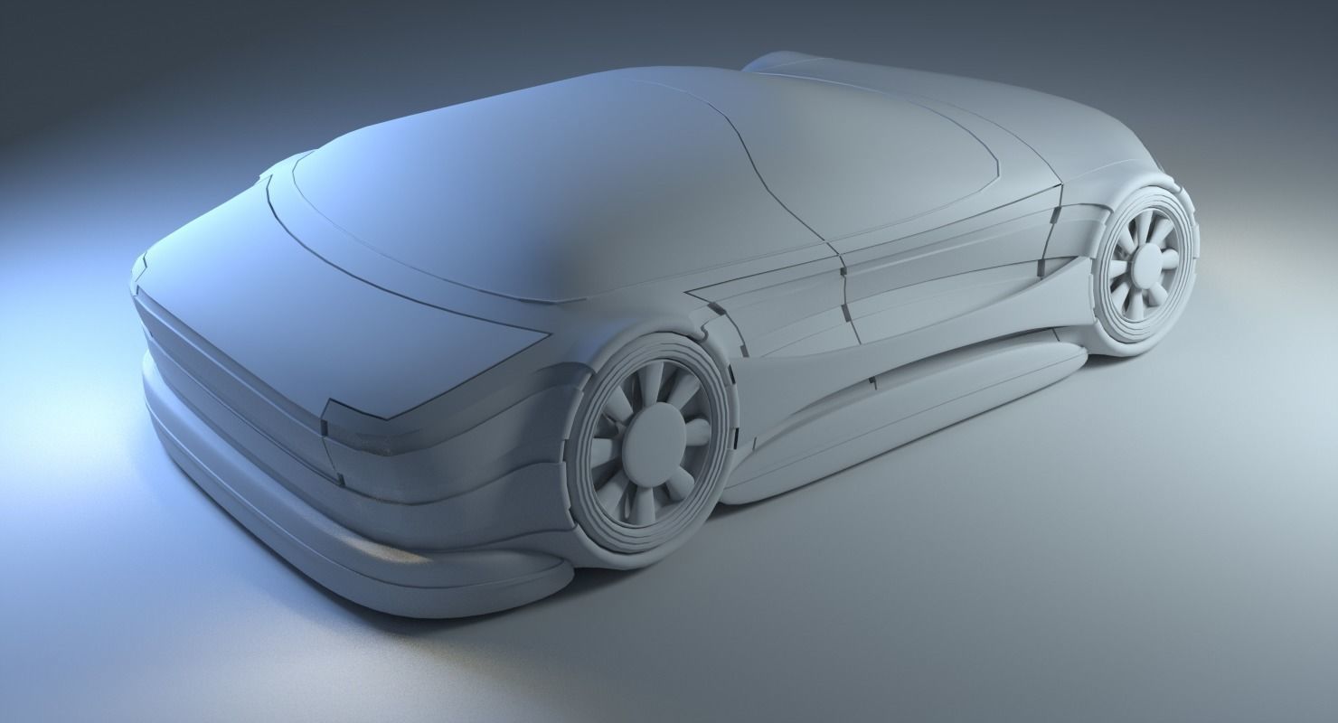 Futuristic Car 21 3D model_8