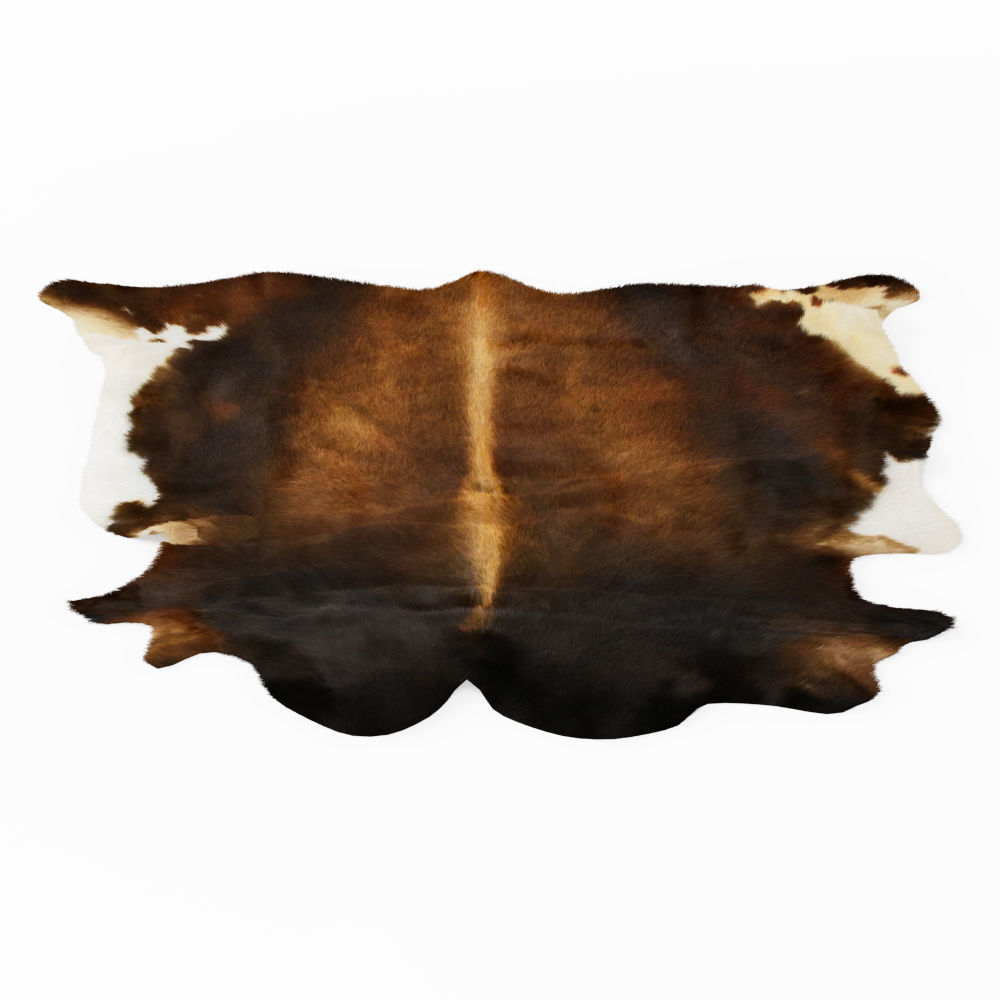 Cowhide Rug Europe Dark Brown 3D model_1