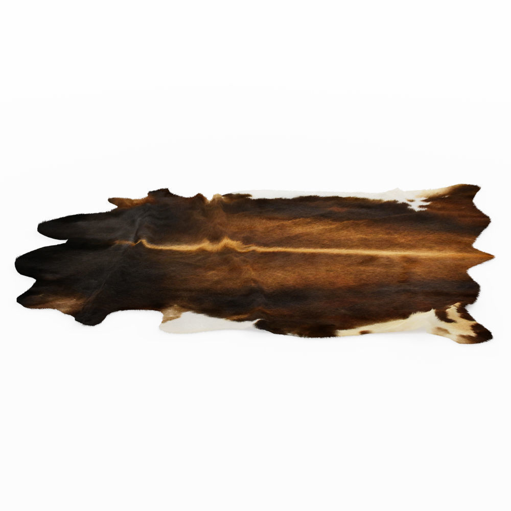 Cowhide Rug Europe Dark Brown 3D model_2