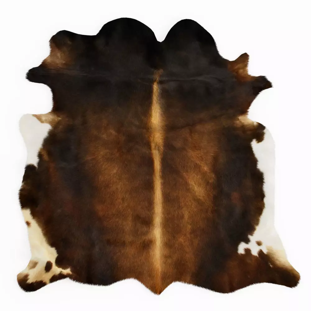 Cowhide Rug Europe Dark Brown 3D model_0