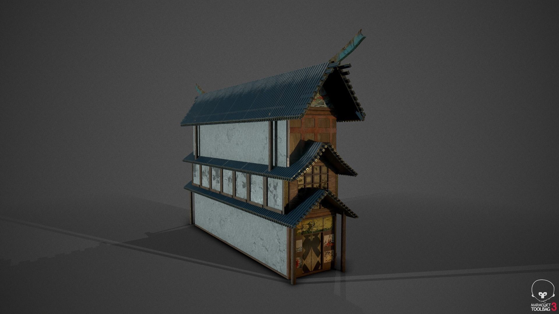 Temple japanese house 3D model_4