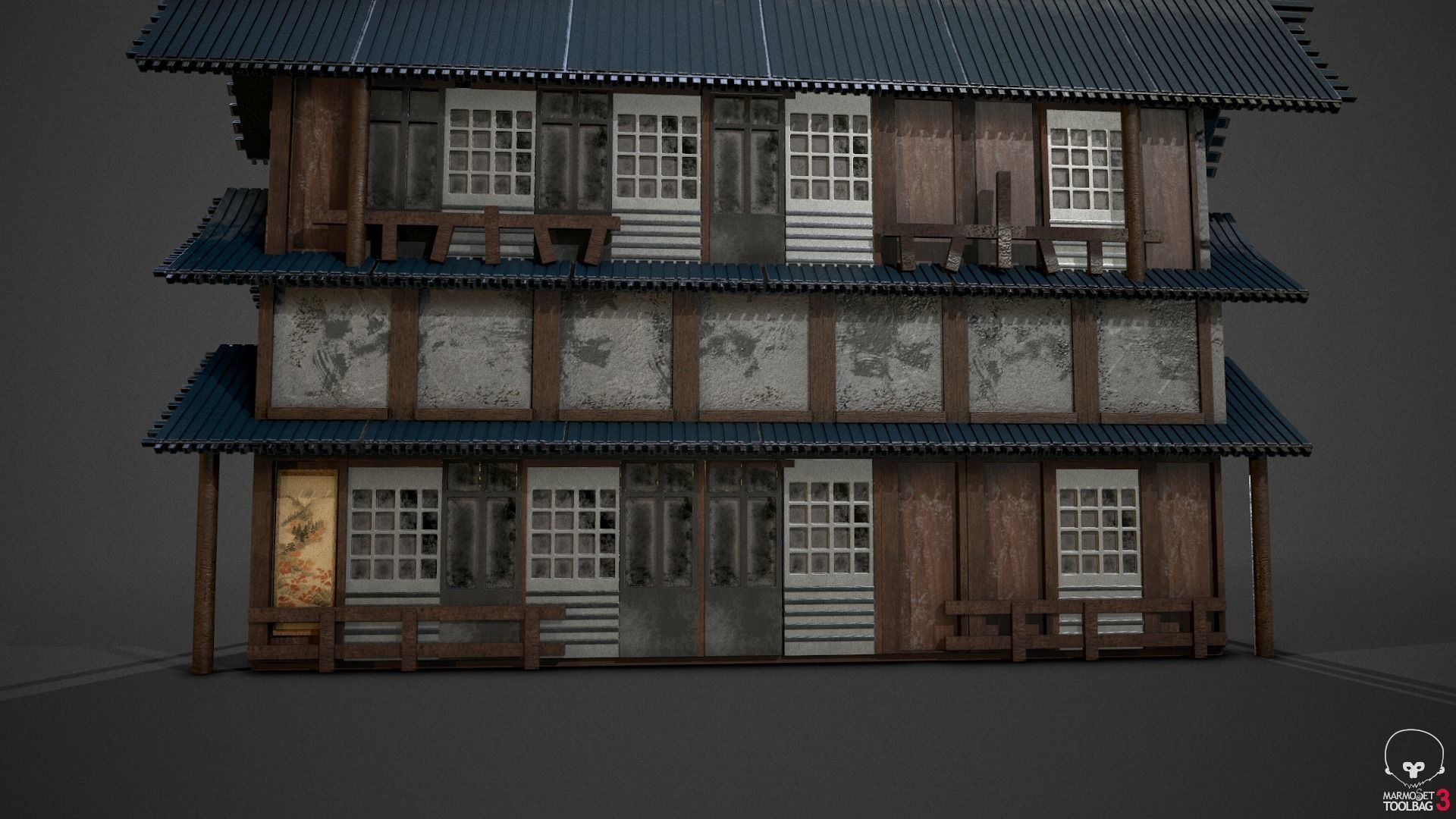 Temple japanese house 3D model_5