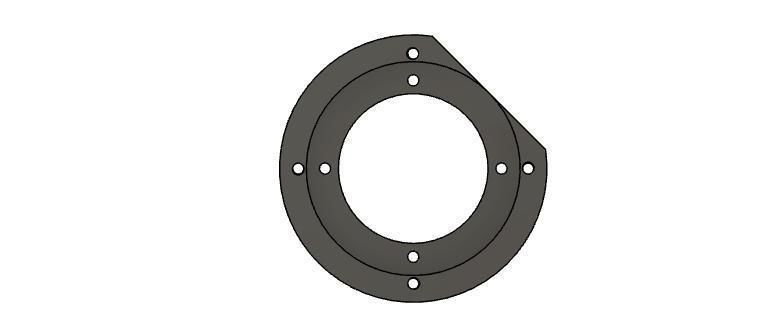 flange round metal plate 3D model_1