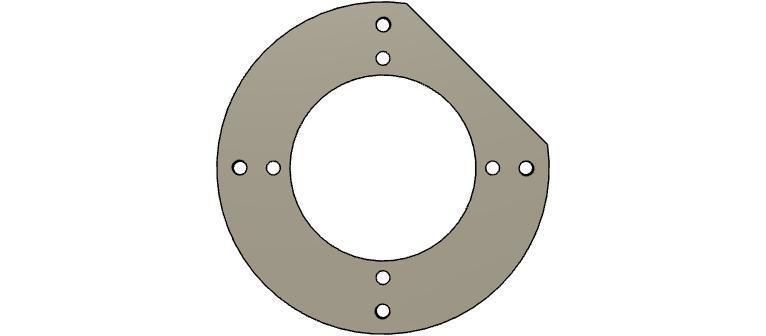 flange round metal plate 3D model_2