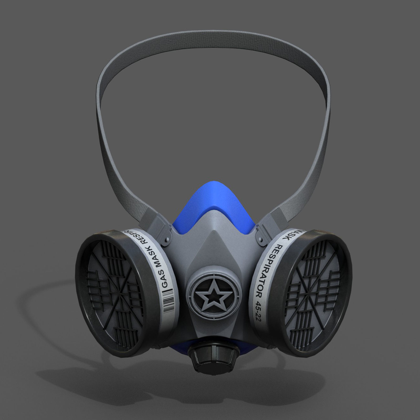 Gas mask respirator military combat protection  Low-poly 3D model_4