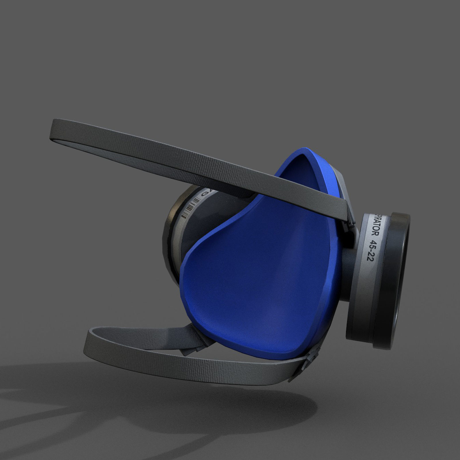 Gas mask respirator military combat protection  Low-poly 3D model_7