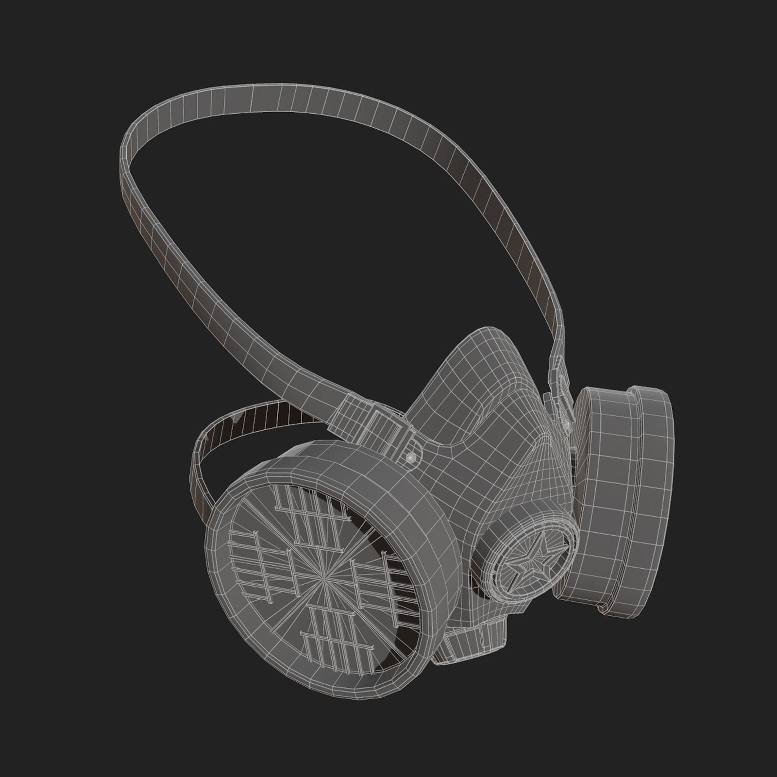 Gas mask respirator military combat protection  Low-poly 3D model_12