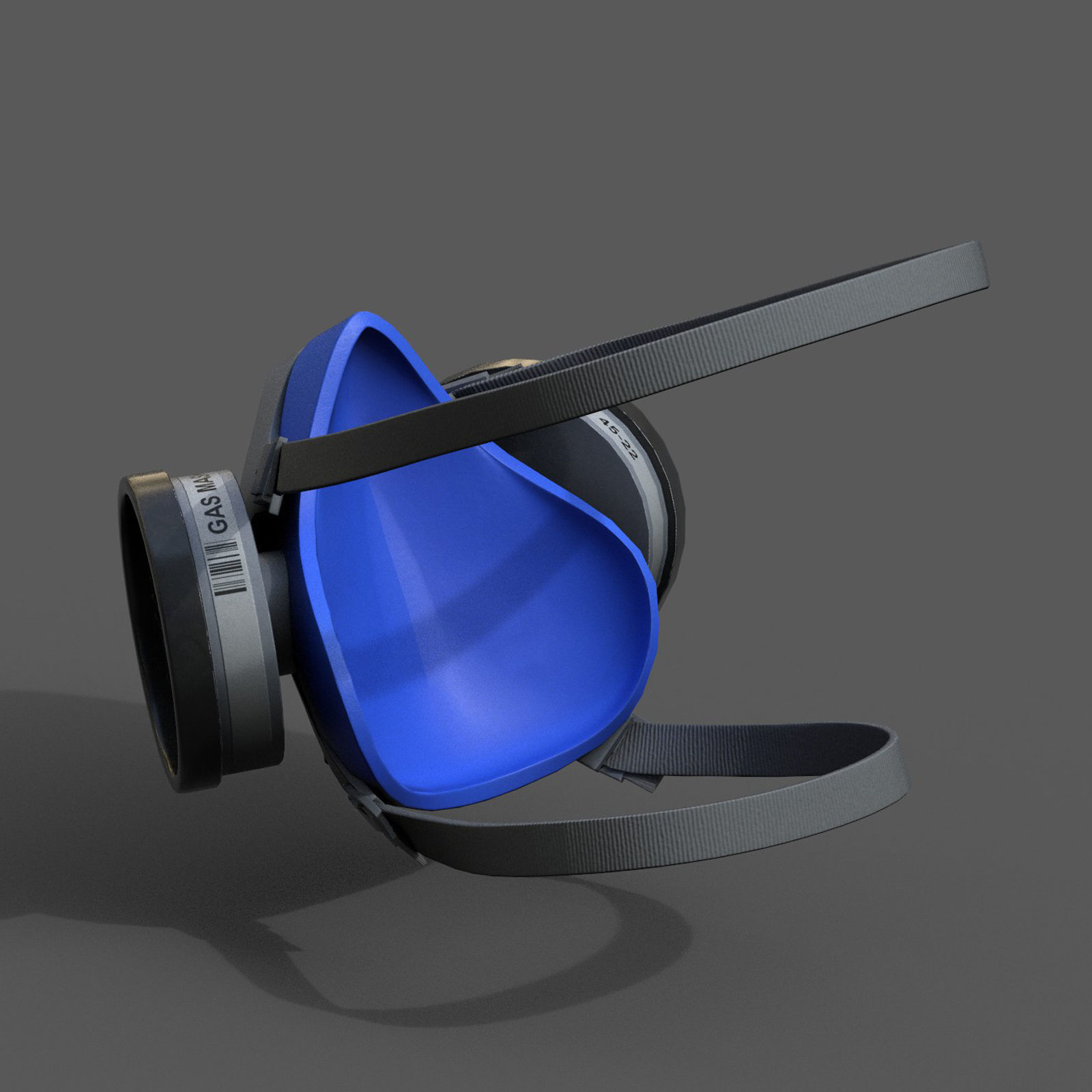 Gas mask respirator military combat protection  Low-poly 3D model_9