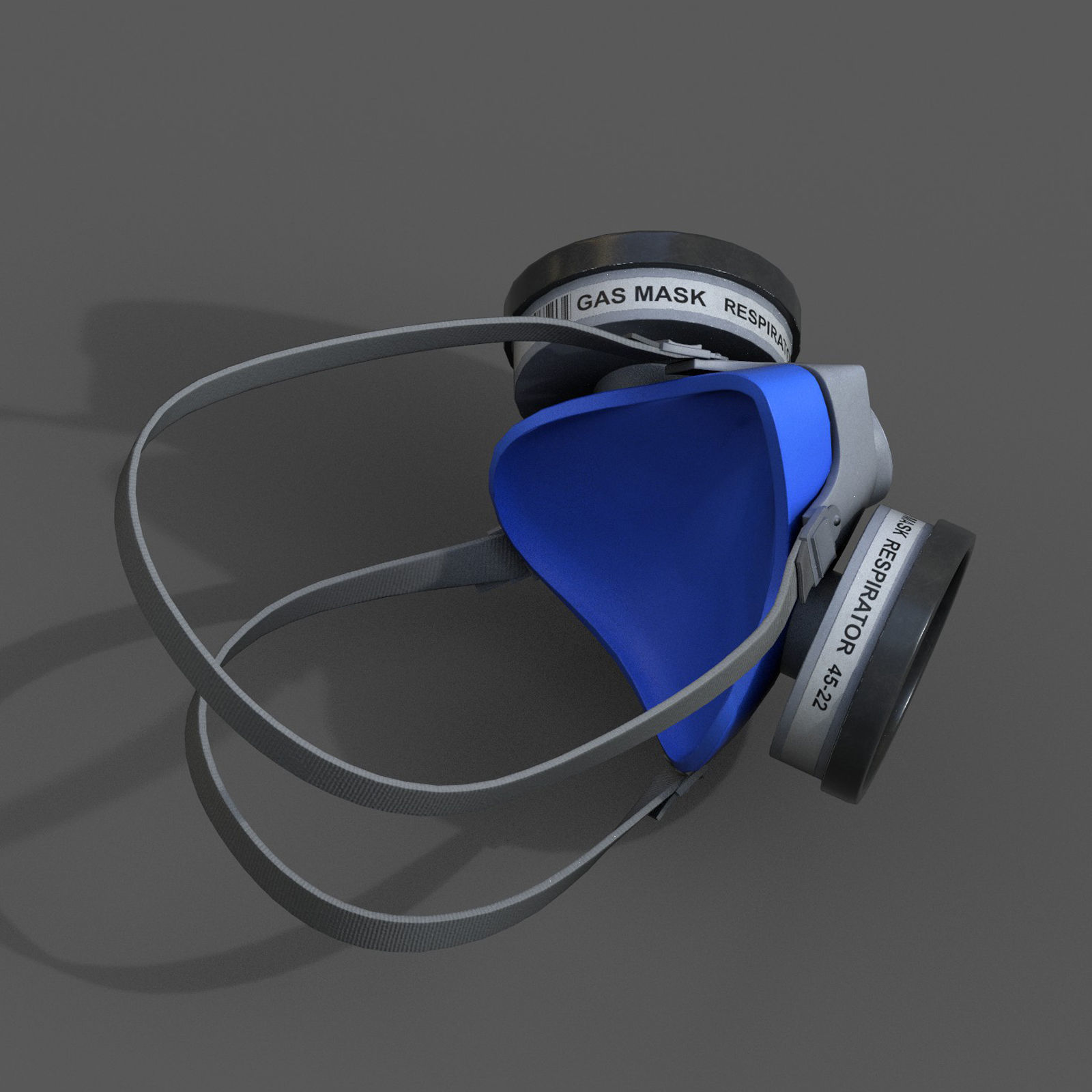 Gas mask respirator military combat protection  Low-poly 3D model_8