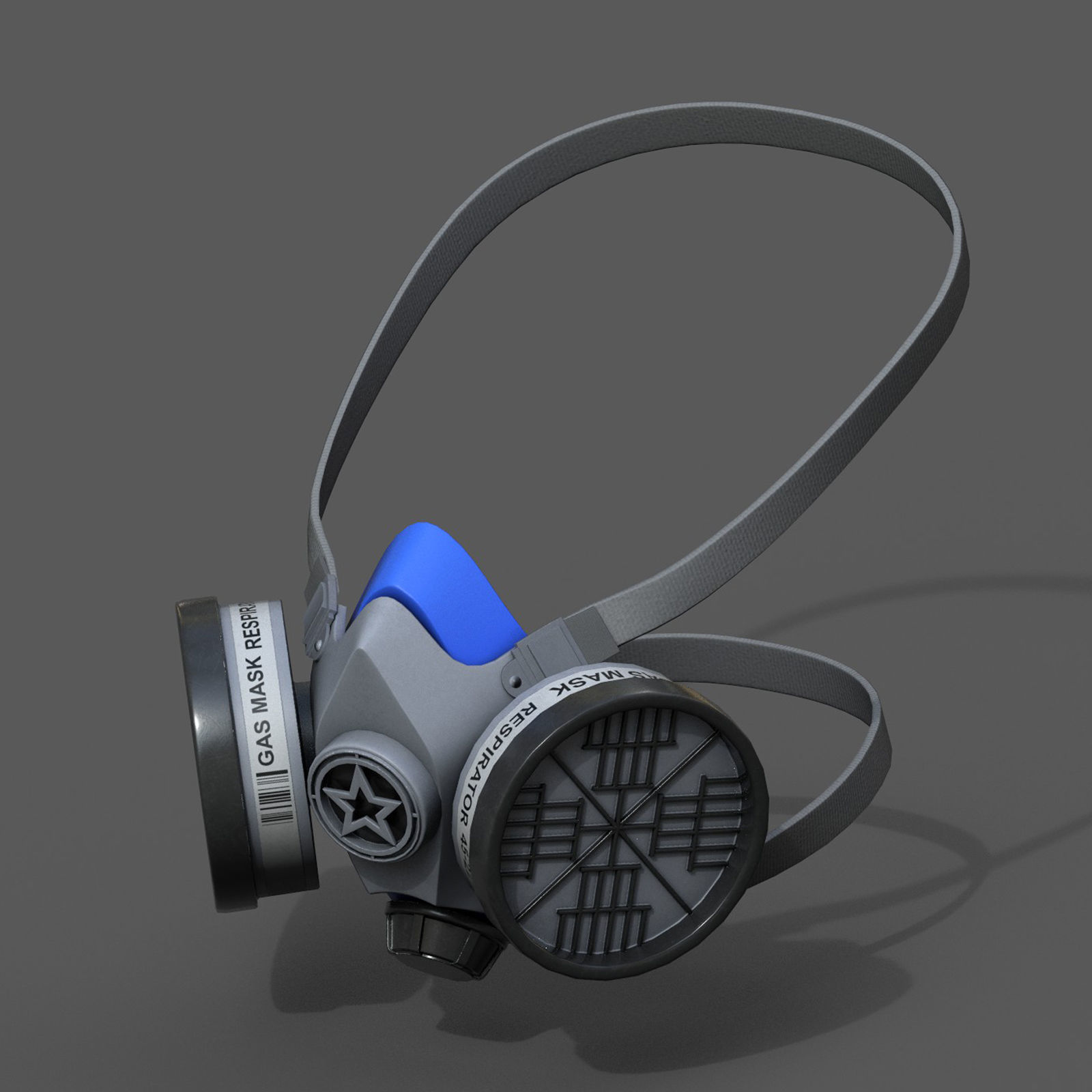 Gas mask respirator military combat protection  Low-poly 3D model_6