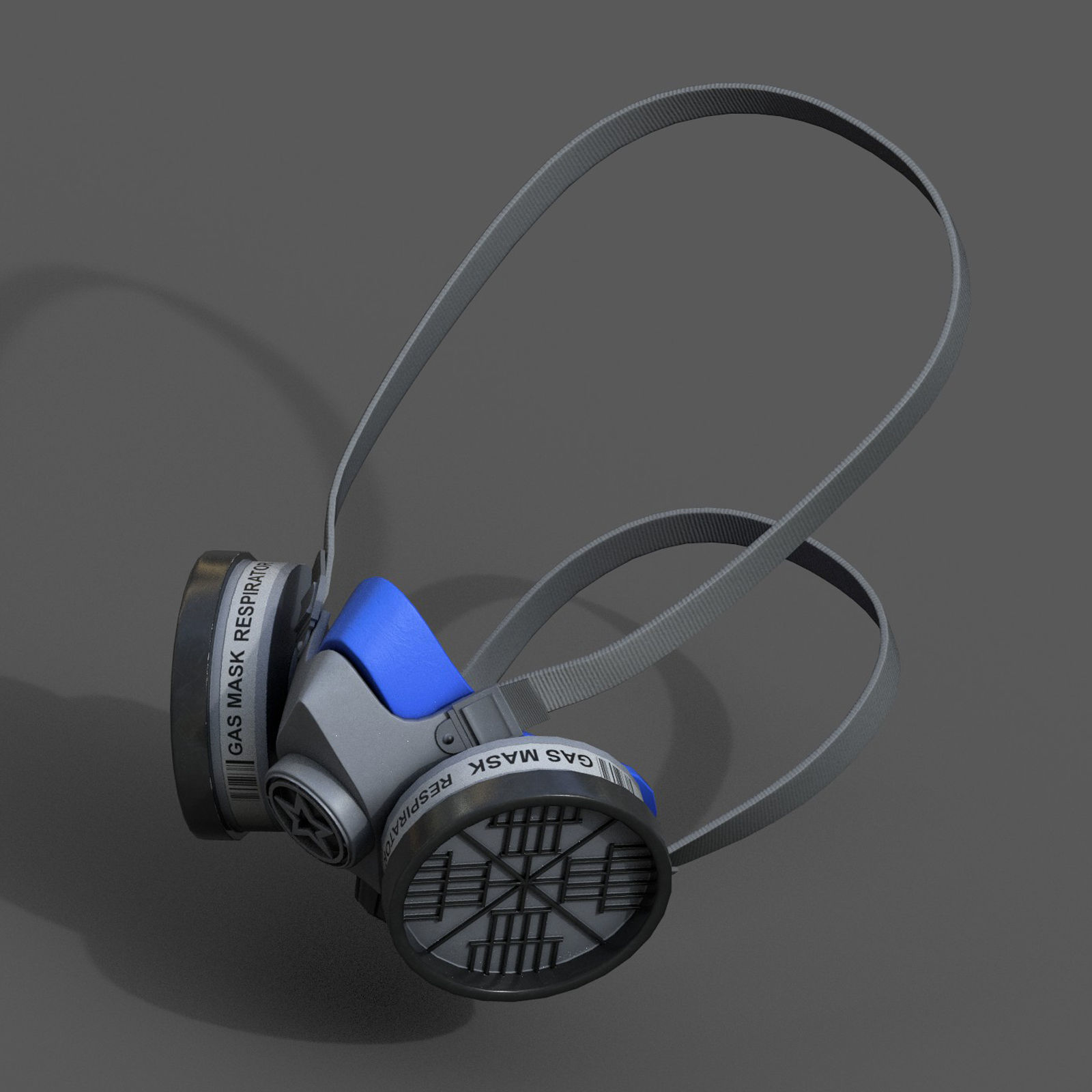 Gas mask respirator military combat protection  Low-poly 3D model_5