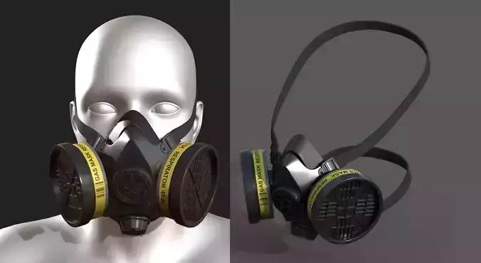 Gas mask protection futuristic plastic Black 
