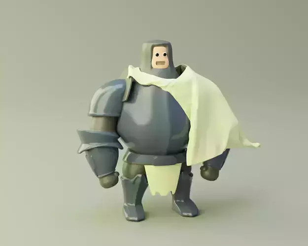 Cartoon Knight MMO Low-poly 3D model