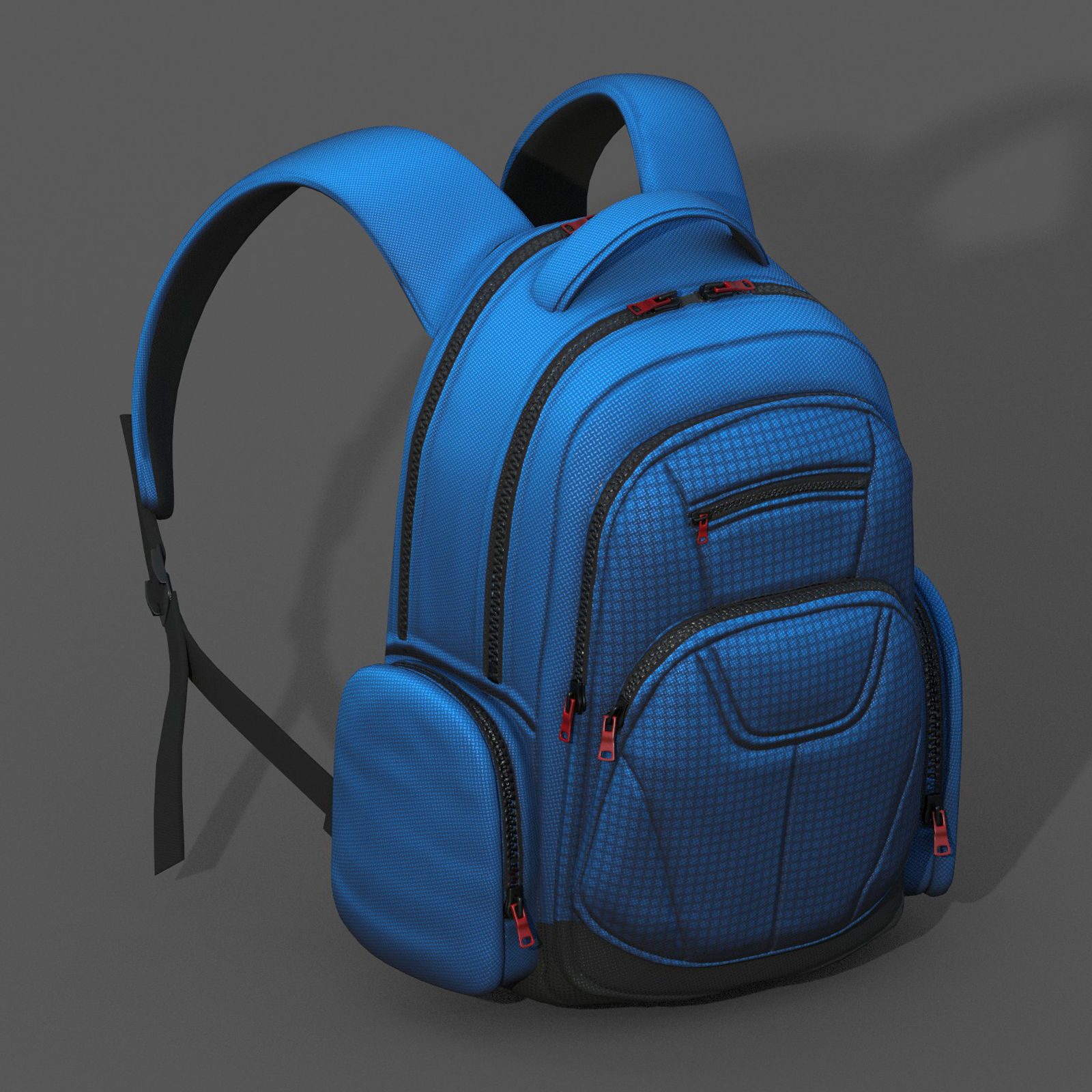 Backpack Camping color bag baggage fabric  Low-poly 3D model_4