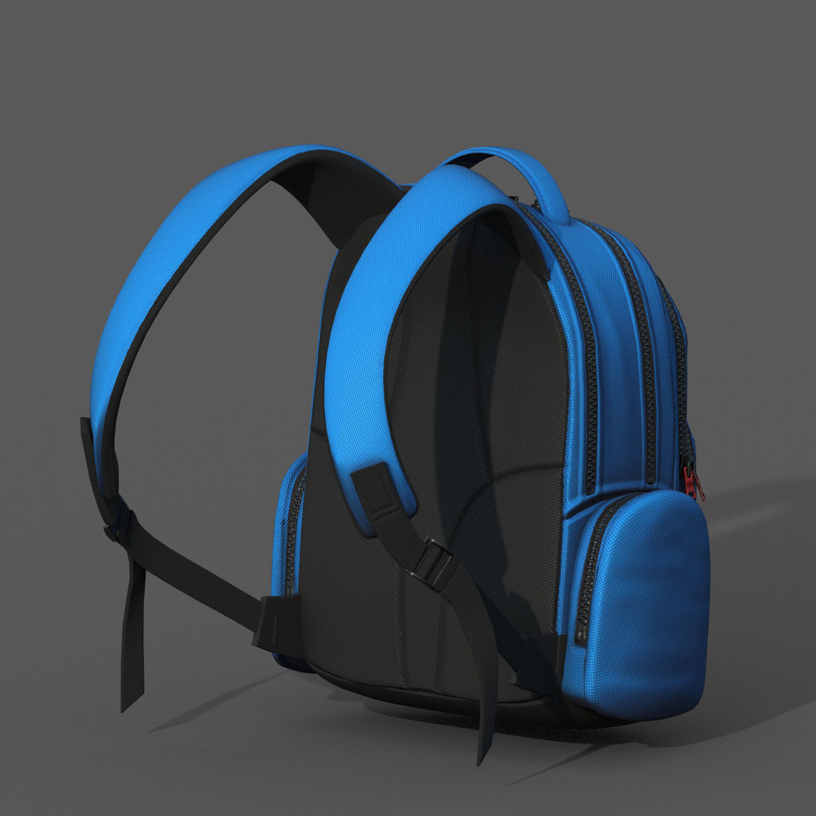 Backpack Camping color bag baggage fabric  Low-poly 3D model_10