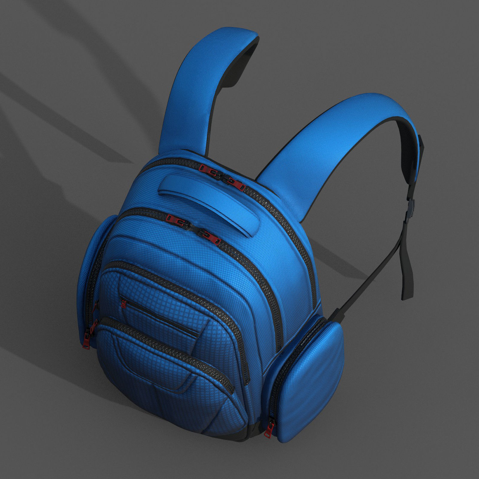 Backpack Camping color bag baggage fabric  Low-poly 3D model_5