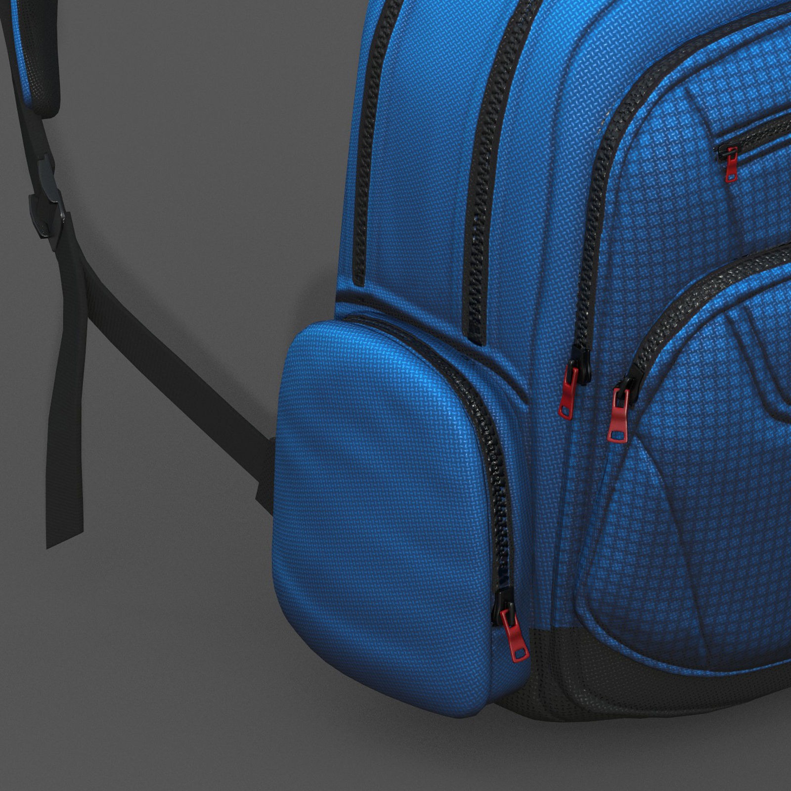 Backpack Camping color bag baggage fabric  Low-poly 3D model_7