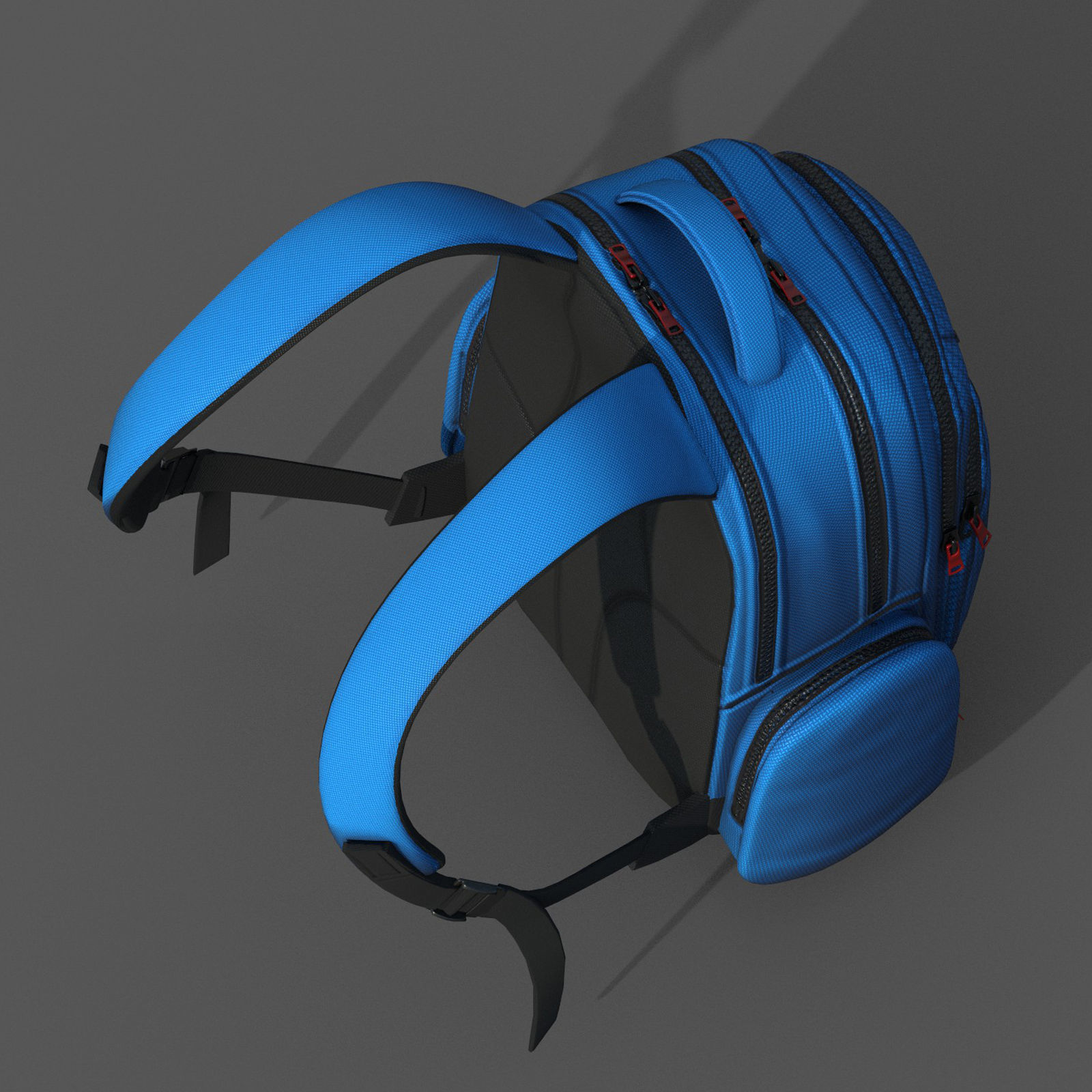 Backpack Camping color bag baggage fabric  Low-poly 3D model_8