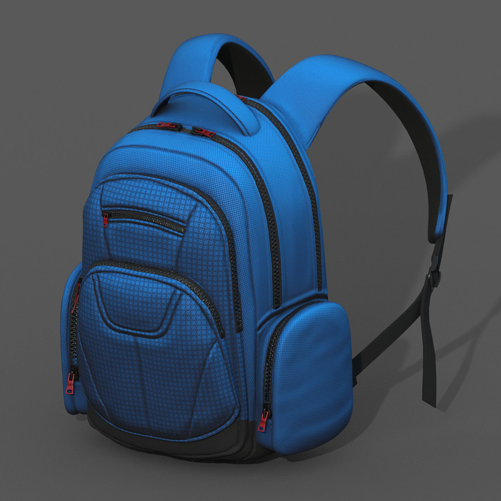 Backpack Camping color bag baggage fabric  Low-poly 3D model_3