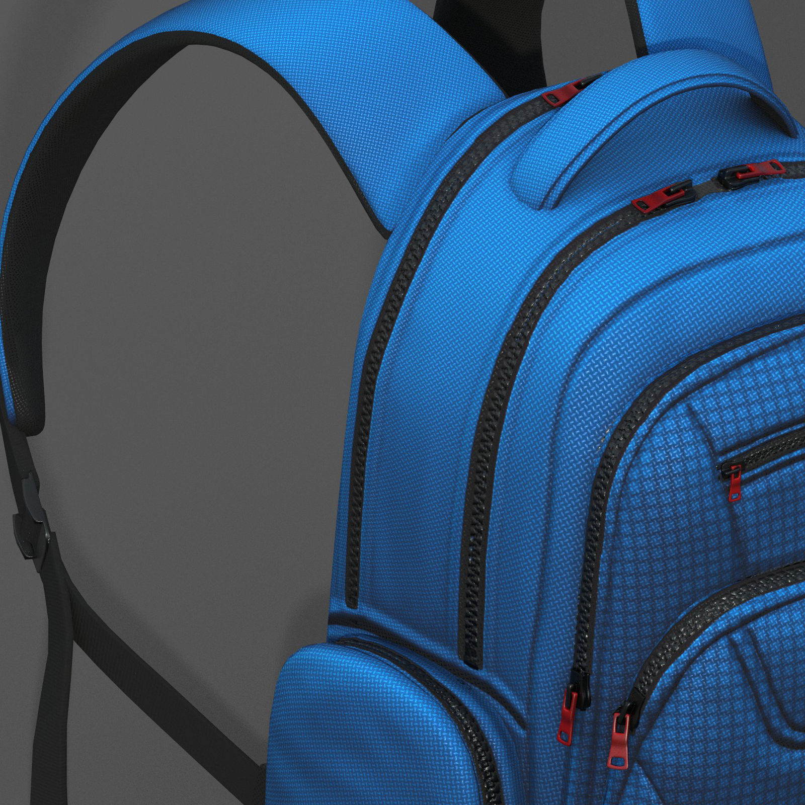 Backpack Camping color bag baggage fabric  Low-poly 3D model_6