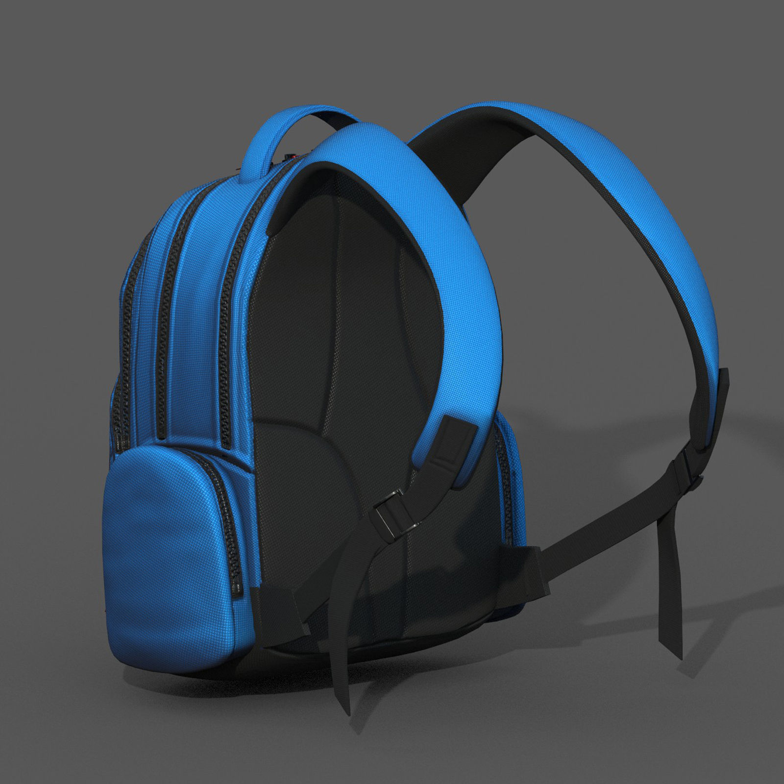 Backpack Camping color bag baggage fabric  Low-poly 3D model_9