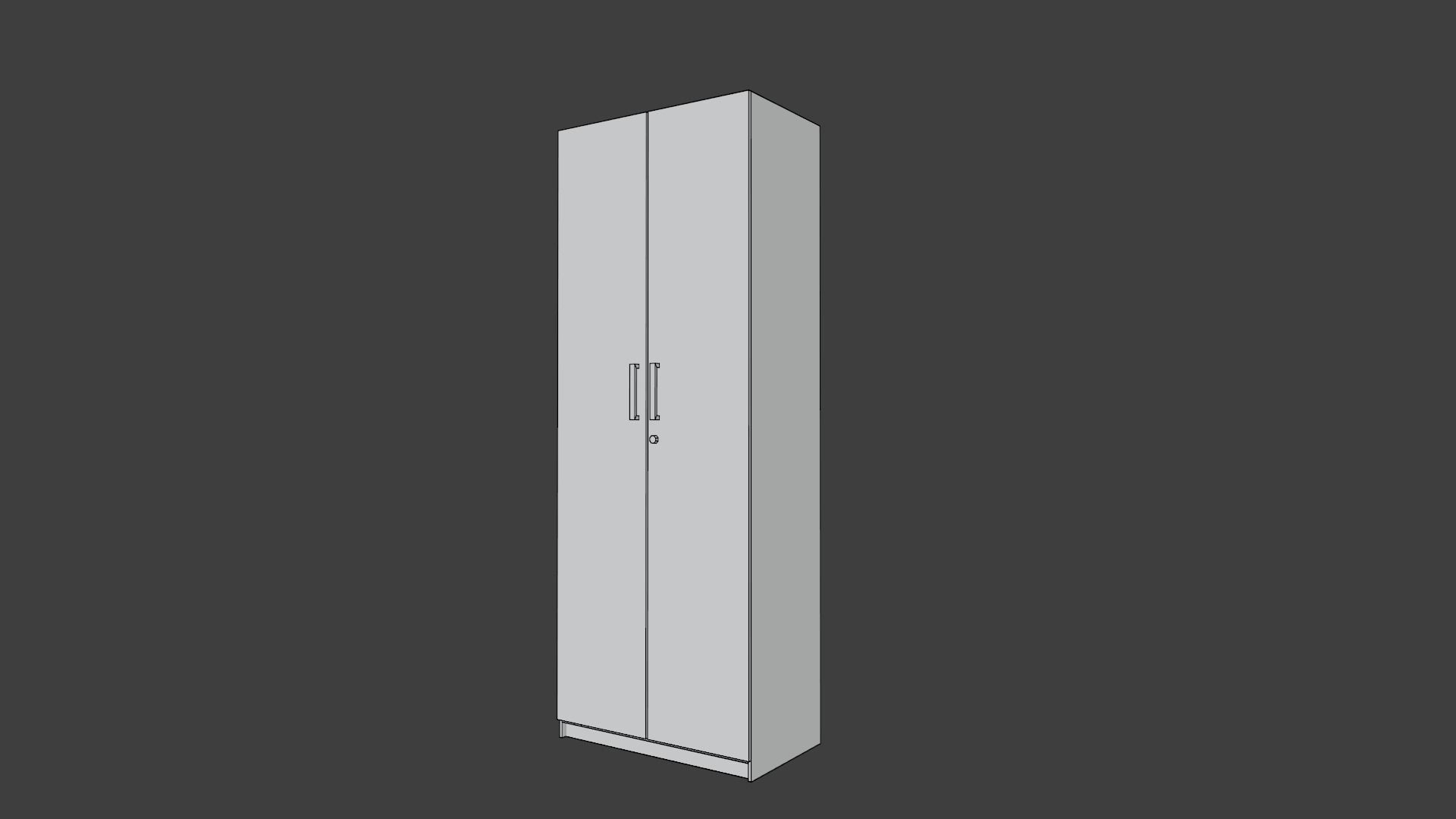 Cabinet tall cupboard Free low-poly 3D model_10