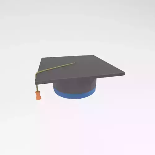 Graduation Hat v1 002 Low-poly 3D model