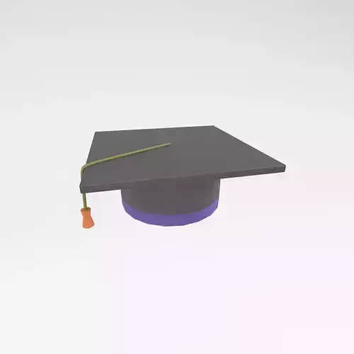 Graduation Hat v1 004 Low-poly 3D model
