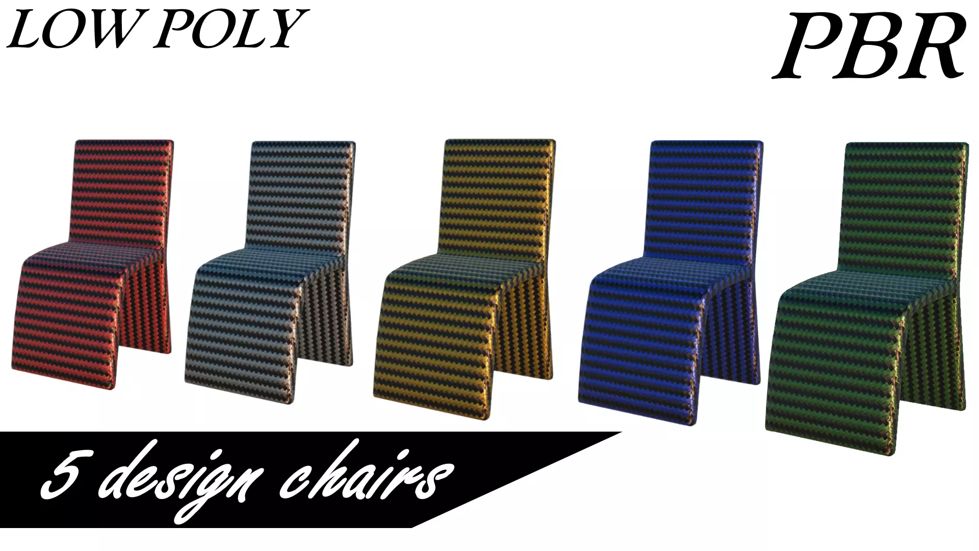Design carbon fiber chair Low-poly 3D model