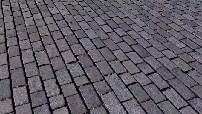 Pavement cobblestone street with bricks