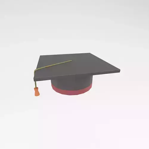 Graduation Hat v1 007 Low-poly 3D model