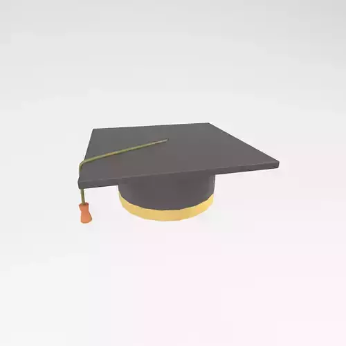 Graduation Hat v1 009 Low-poly 3D model