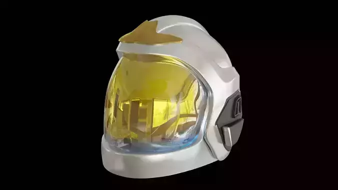 Helmet with light Low-poly 3D model