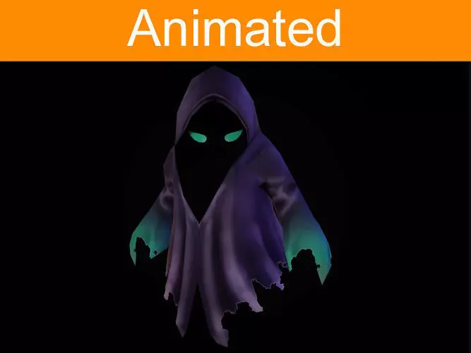 Character Ghost Low-poly 3D model_0