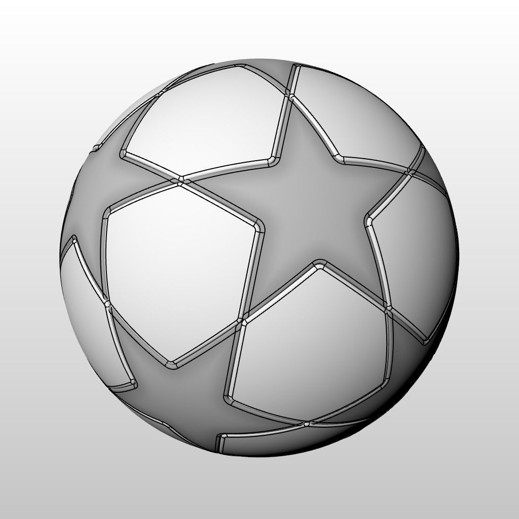 Champions League Soccer Ball 3D model_1