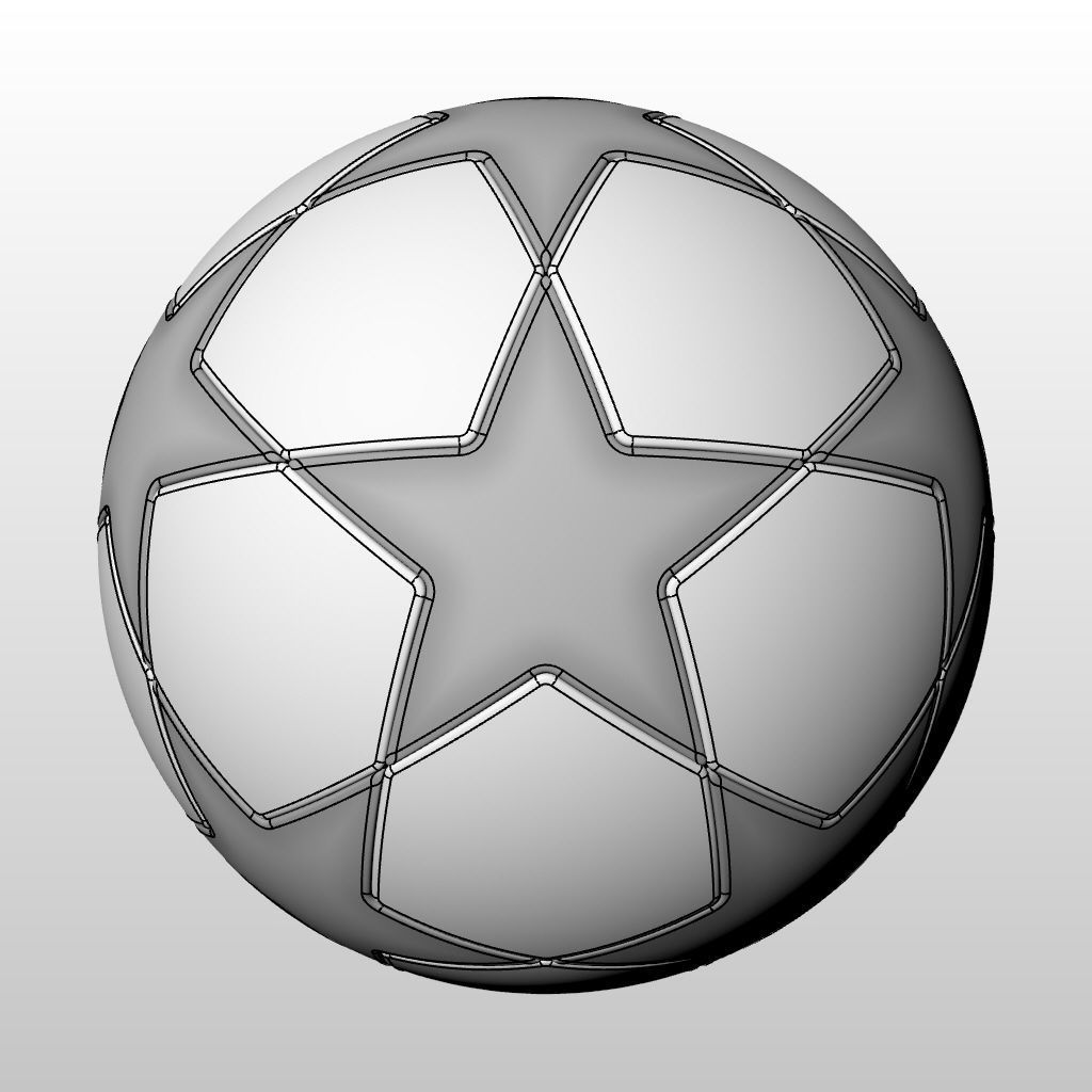 Champions League Soccer Ball 3D model_3