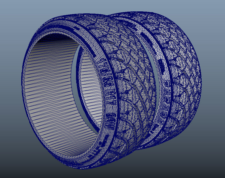 Yokohama Parada r17 Strech tire Super detail - 8J and 9J 3D model_6