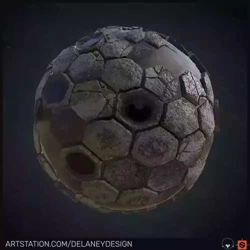 PBR Material Hexagon floor Texture