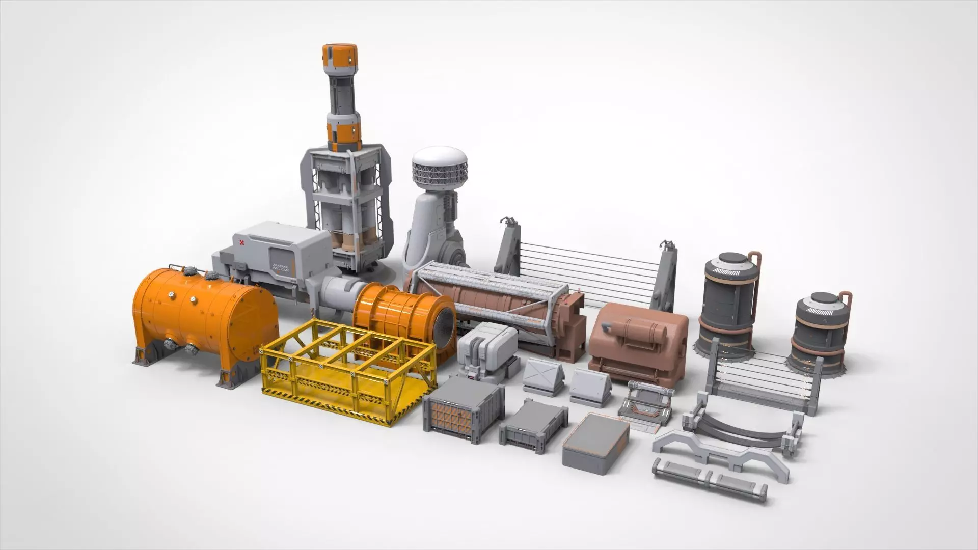 sci-fi Architecture kitbash 17 3D model_0