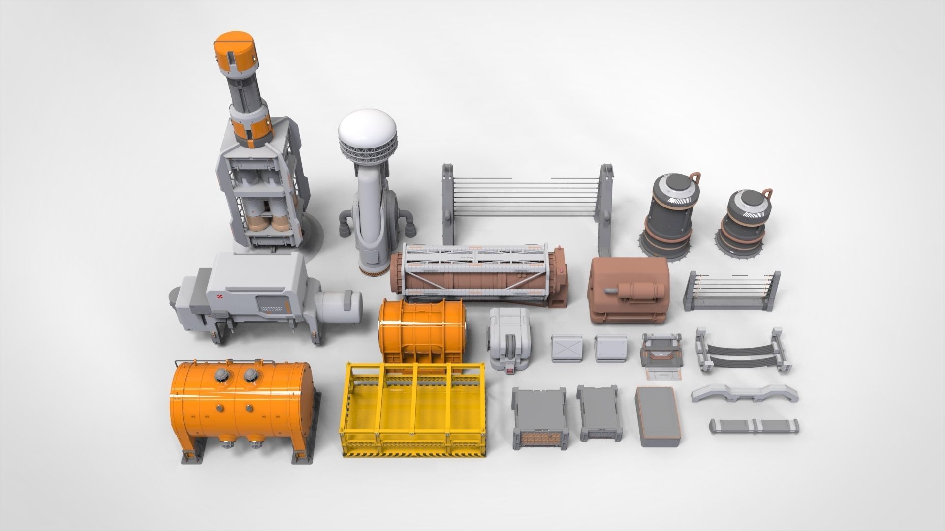 sci-fi Architecture kitbash 17 3D model_2