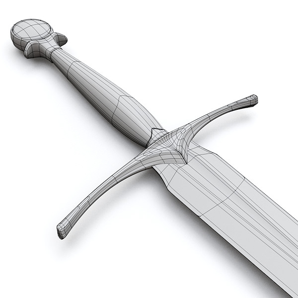 Medieval sword 3D model_3