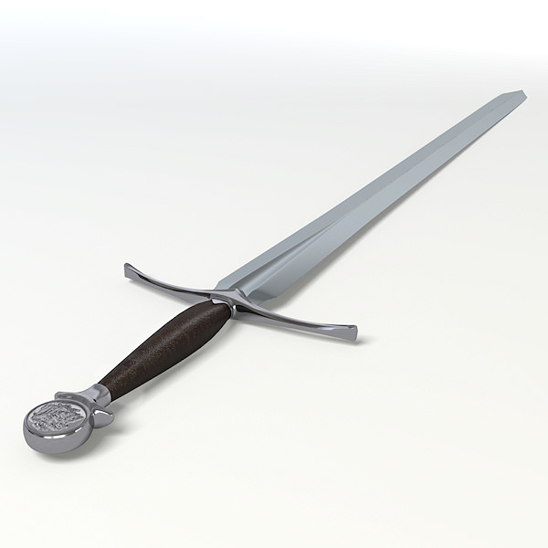 Medieval sword 3D model_1