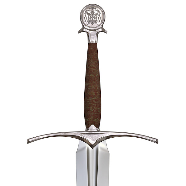 Medieval sword 3D model_2